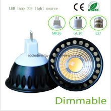Dimmable 5W MR16 negro COB LED de luz